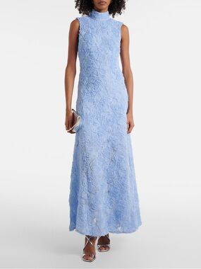 rotate floral mesh strapless maxi dress Rent Rotate Floral Strapless Mesh Maxi Dress